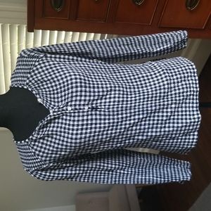 Old navy Navy and White checkered Blouse